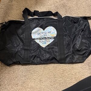 Victoria's Secret Black Holographic duffel bag